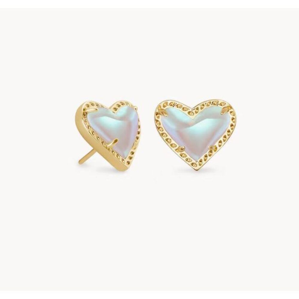 Kendra Scott white heart-shaped earrings